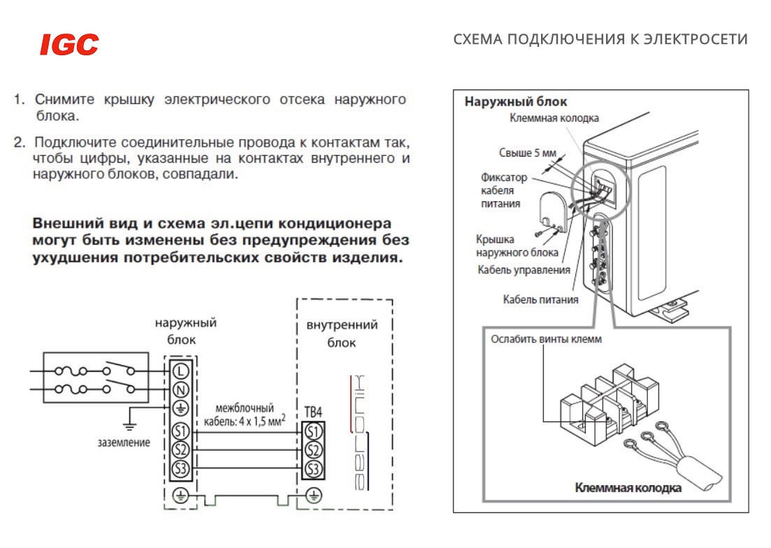 Подключение кондиционера IGC