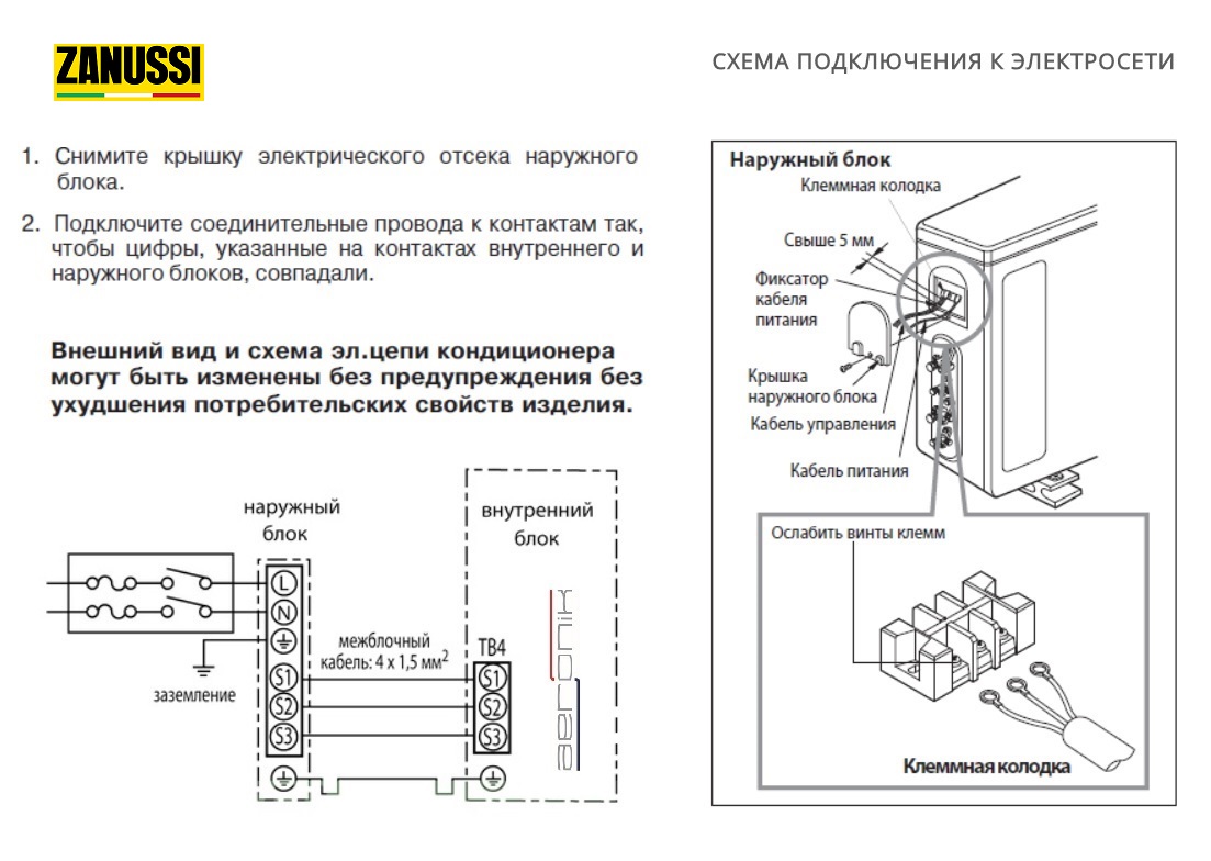 Принципиальная электрическая схема кондиционера